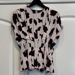 Proenza Schouler Black and Red Floral Blouse